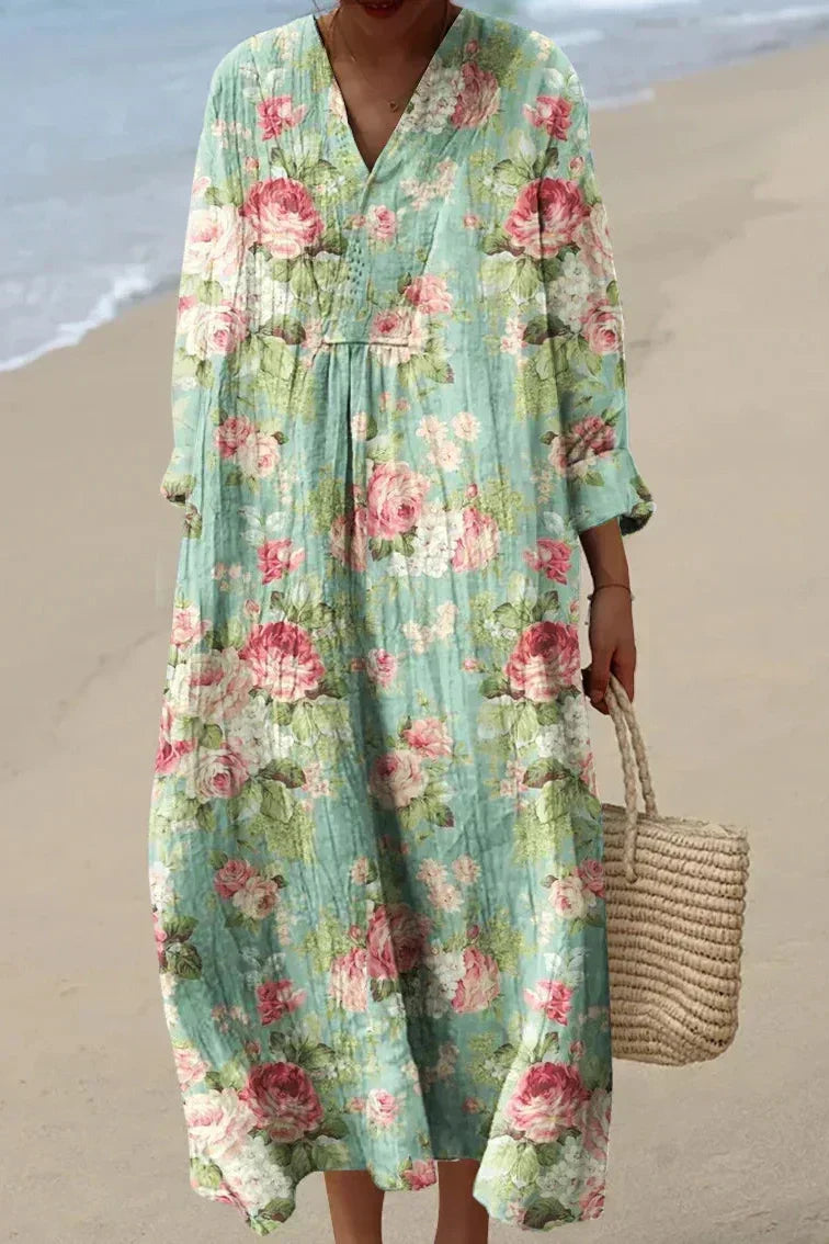 Mildred | Floral V-Neck Maxi Dress