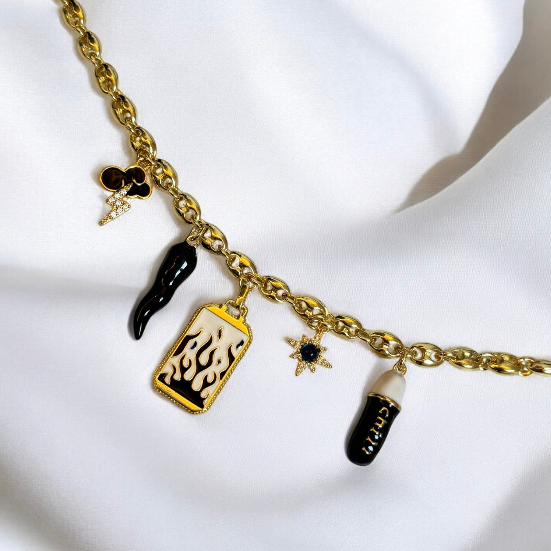 Fabienne | Handmade Gold Charm Necklace