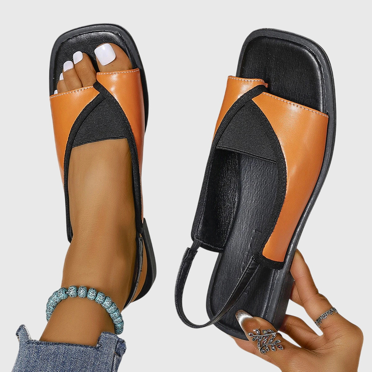Avril | Orthopedic Square-Toe Sandals
