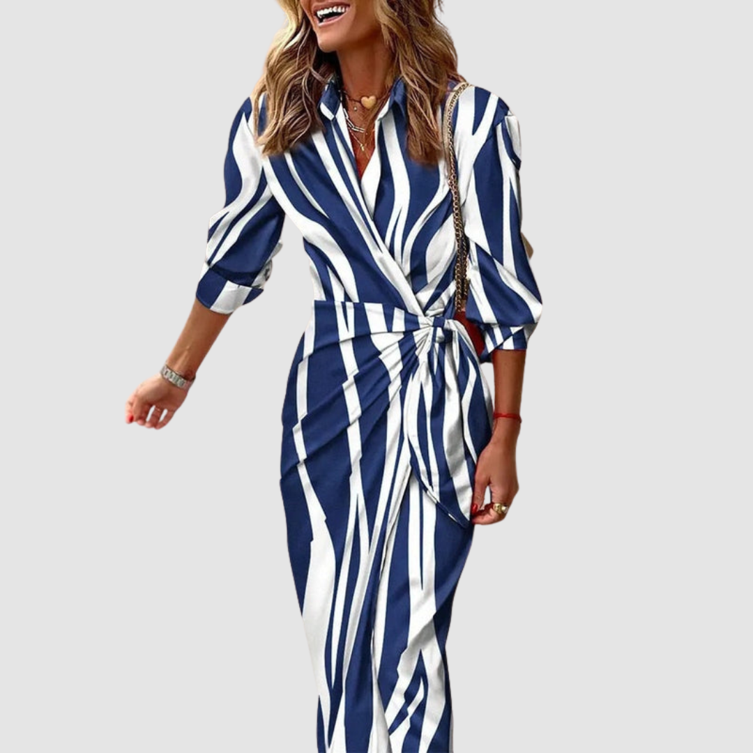 Rhosyn | Striped Midi Dress