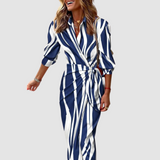 Rhosyn | Striped Midi Dress