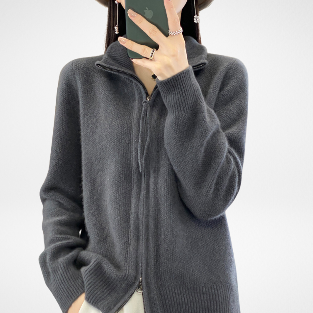 Céleste | Minimalist Zip Knit Sweater