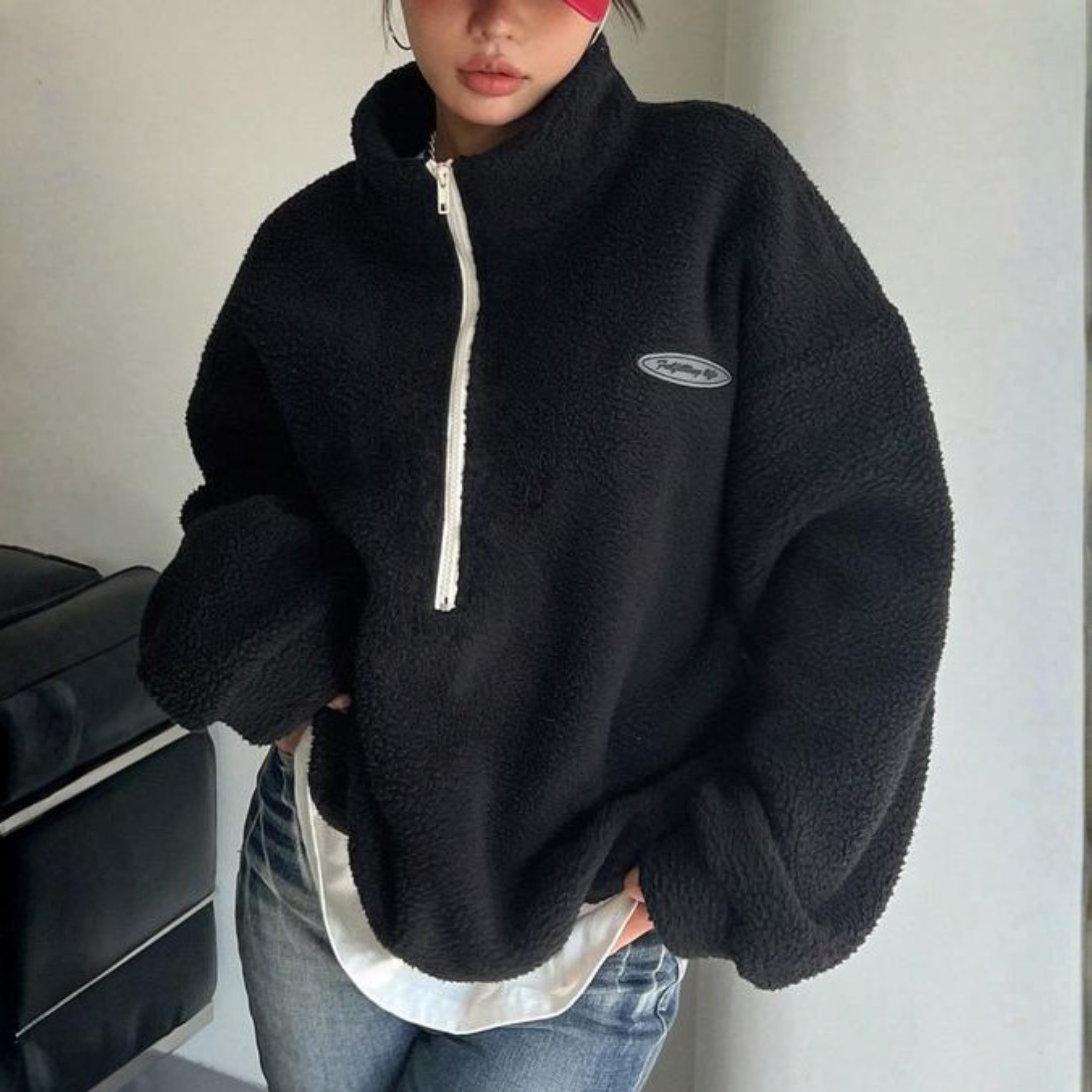 Celeste | Fuzzy Half-Zip Long Sleeve Sweatshirt