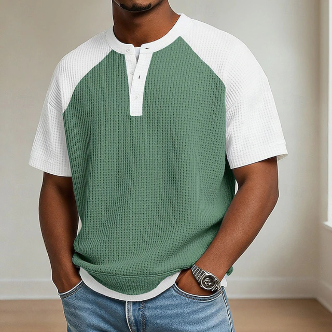 Homer | Waffle Knit Colorblock Henley