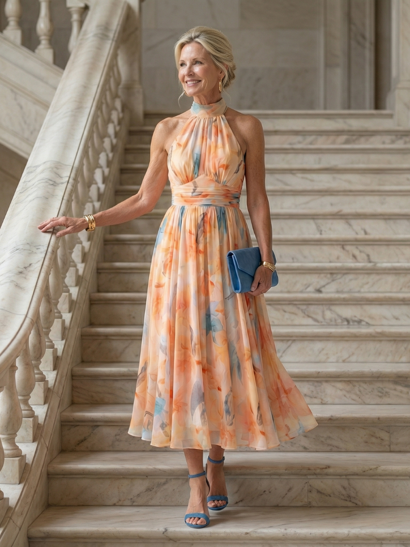Birtie | Soft Halter Midi Dress