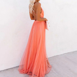 Ffion | Coral Light Maxi Dress