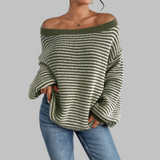 Camille | Striped Drop Shoulder Knit Sweater
