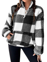 Camille | Plaid Half-Zip Cozy Pullover
