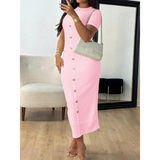 Céleste | Crew Neck Formal Midi Dress
