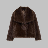 Vivienne | Collared Fuzzy Long Coat