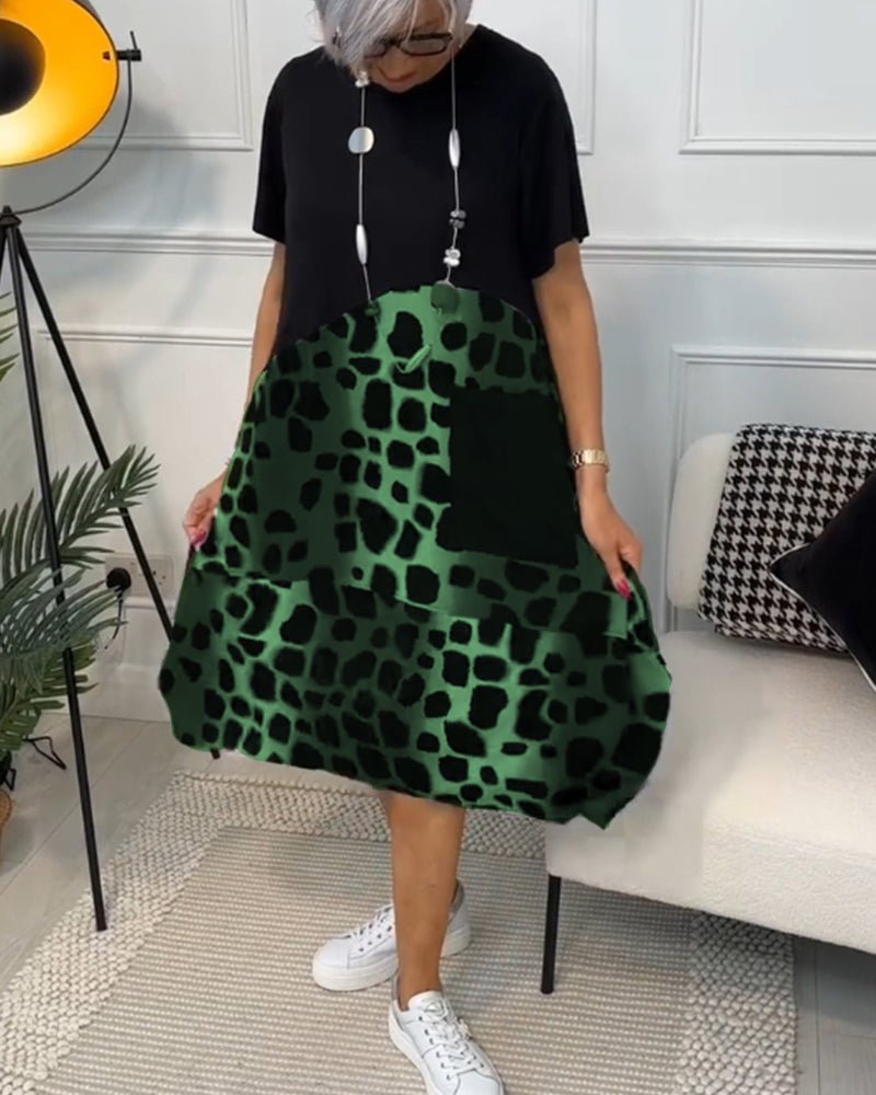 Peggie | Printed Midi Dress with Pockets
