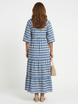 Yardena | Diamond-Pattern Layered Midi Dress