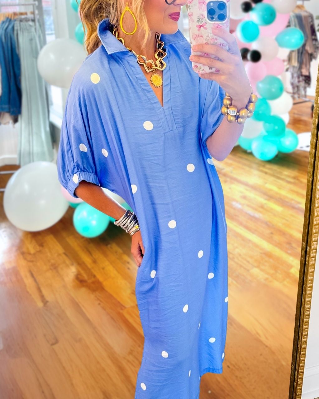 Jeannine | Polka Dot Maxi Dress