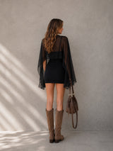 Connie | High-Neck Mesh Mini Dress
