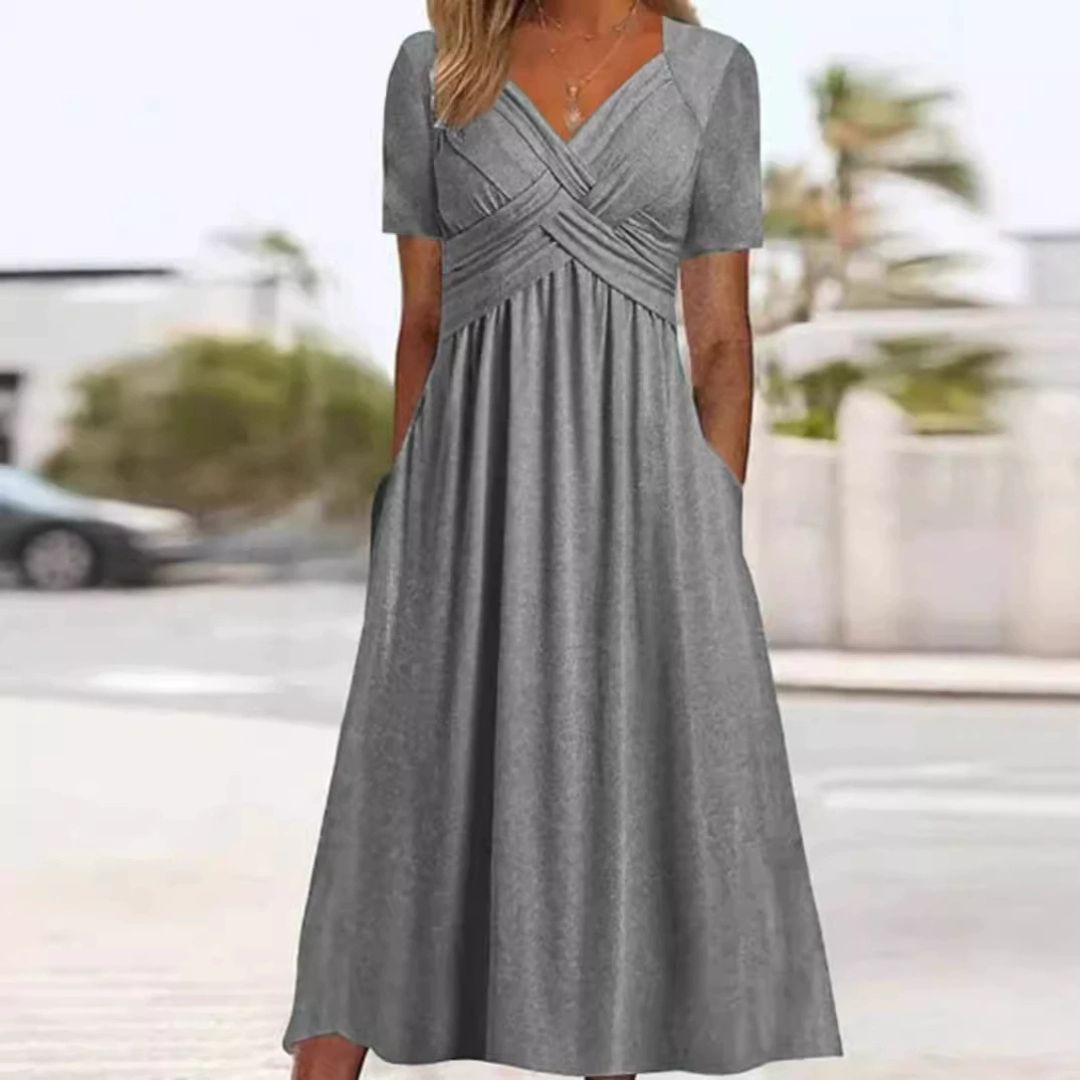 Davina | V-Neck Flattering Midi Dress