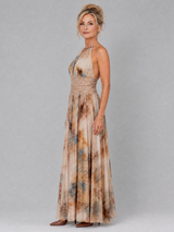 Valkyrie | Halter Neck Lace Waist Maxi Dress