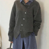 Céleste | Asymmetric Button Knit Cardigan