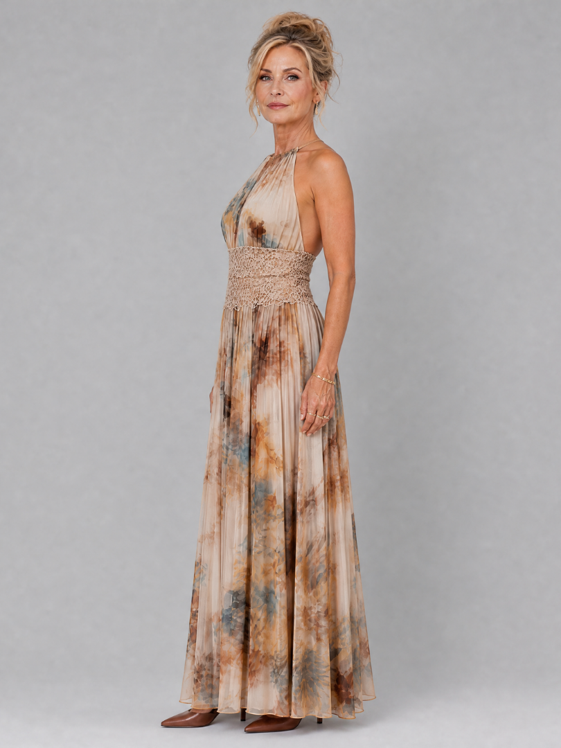 Rosalyn | Floral Halter Maxi Dress