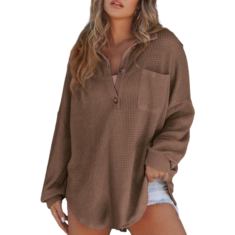 Céleste | Lightweight Button V-Neck Tunic