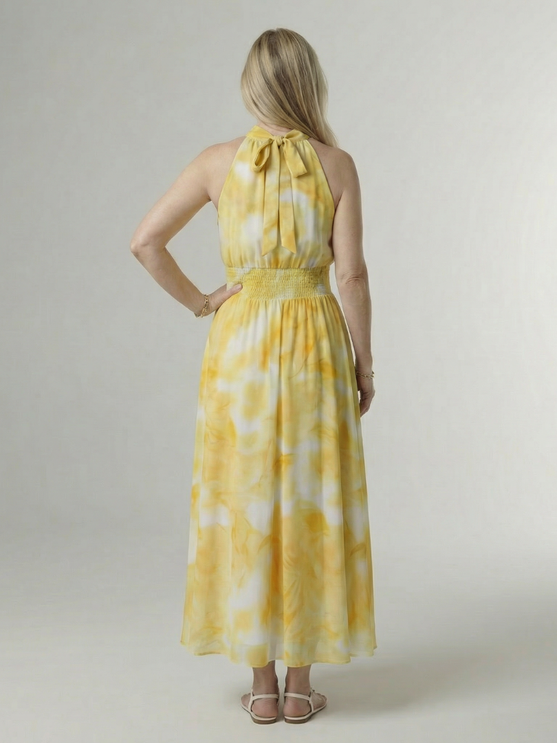 Rayna | Gathered Halter Midi Dress
