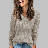 Camille | Soft V-Neck Long Sleeve Top