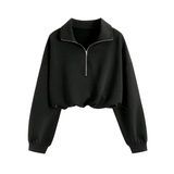 Camille | Cropped Half-Zip Pullover