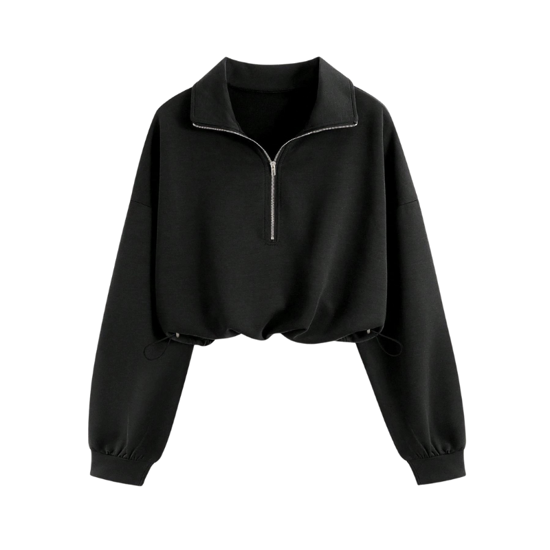 Camille | Cropped Half-Zip Pullover