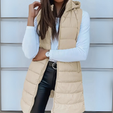 Camille | Hooded Long Puffer Vest