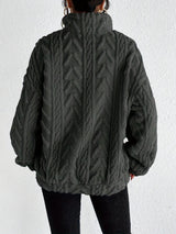 Elara | Cable-Knit Fleece Half-Zip Sweater