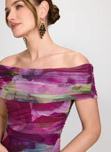 Rylee | Off-Shoulder Floral Mesh Dress