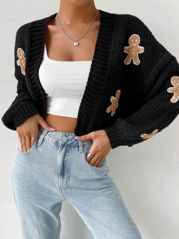 Céleste | Open Front Cartoon Knit Cardigan