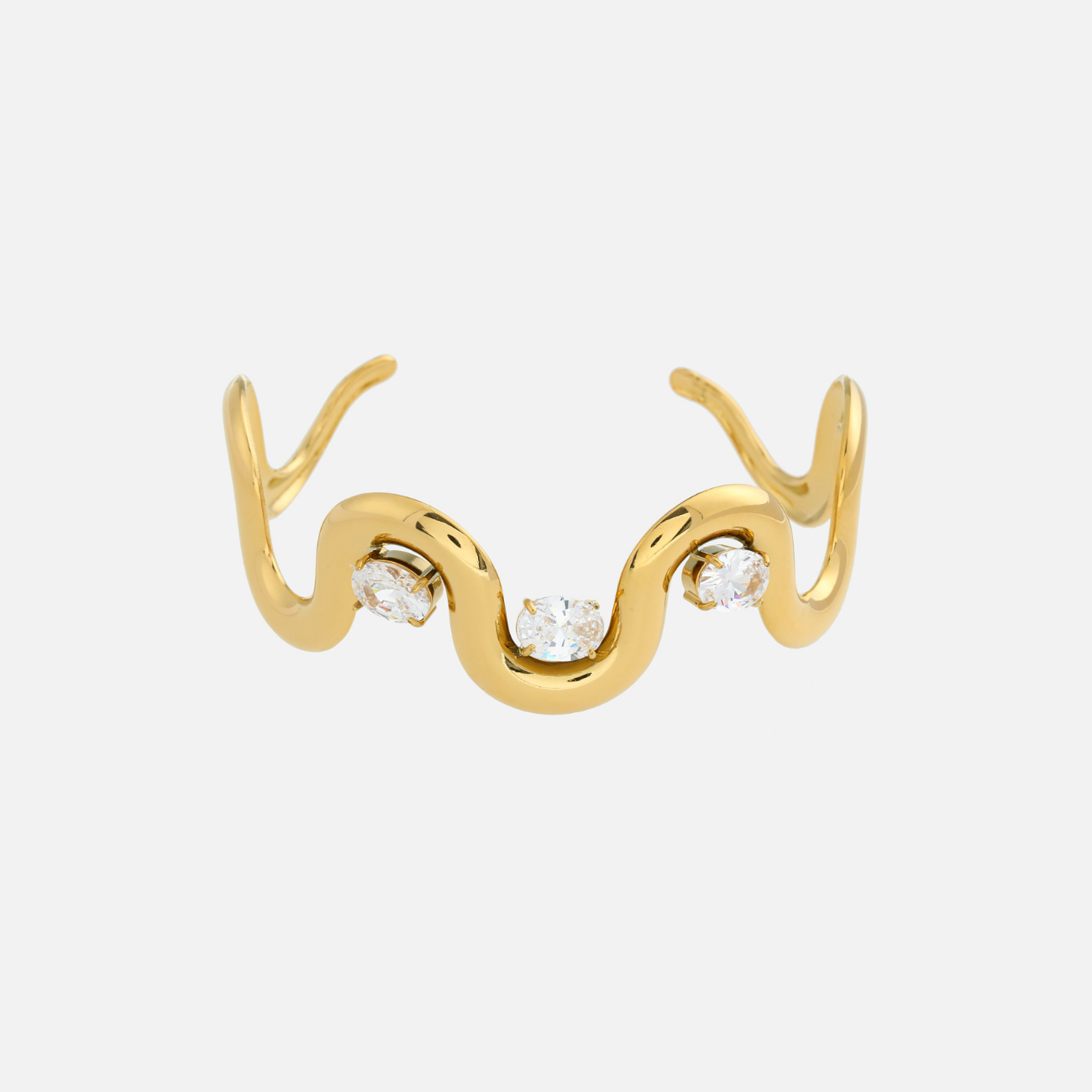 Trude | Crystal Wave Ear Cuff