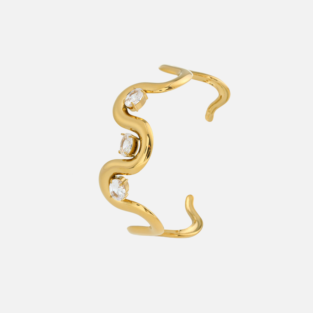 Trude | Crystal Wave Ear Cuff