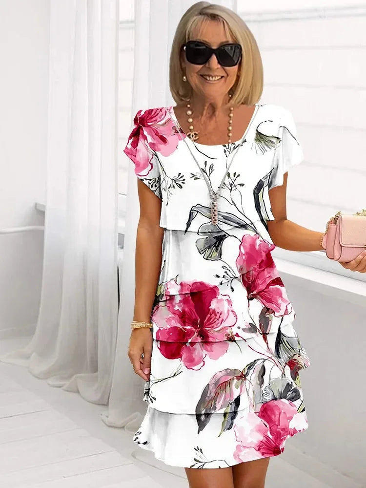 Clémentine | Floral A-Line Spring Midi Dress