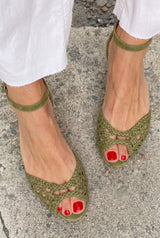 Rhiain | Woven Golden Sandals