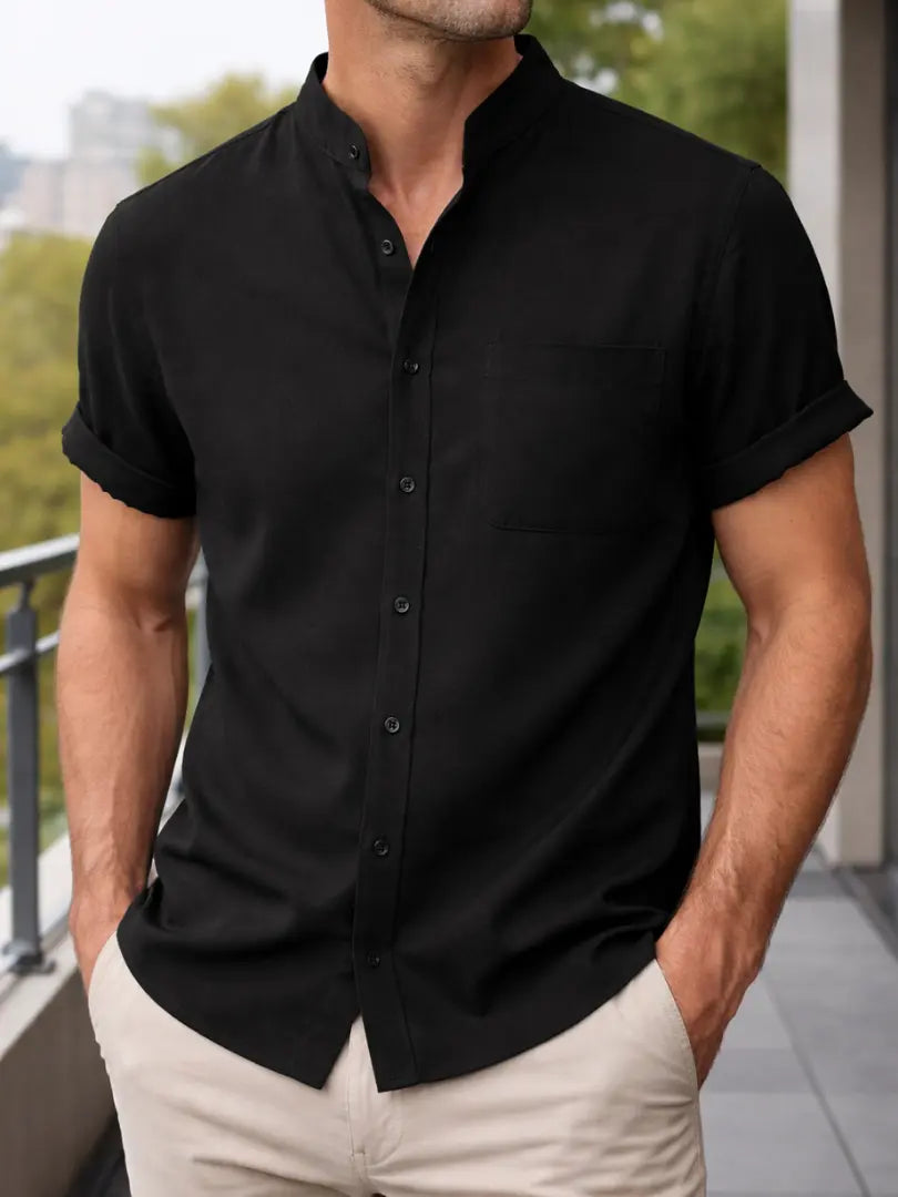 Luis | Mandarin Collar Shirt