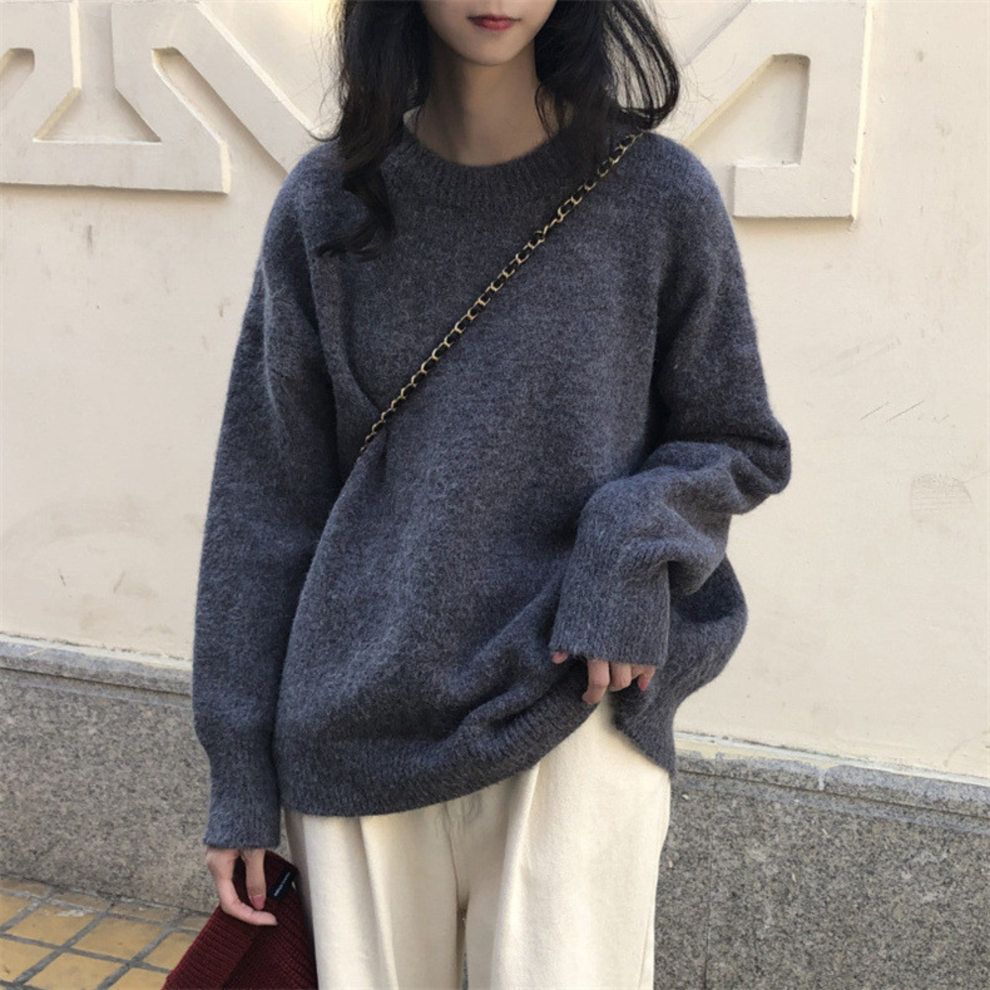 Camille | Relaxed Round Neck Knit Sweater