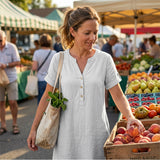 Bronwyn | Relaxed V-Neck Tunic With Pockets