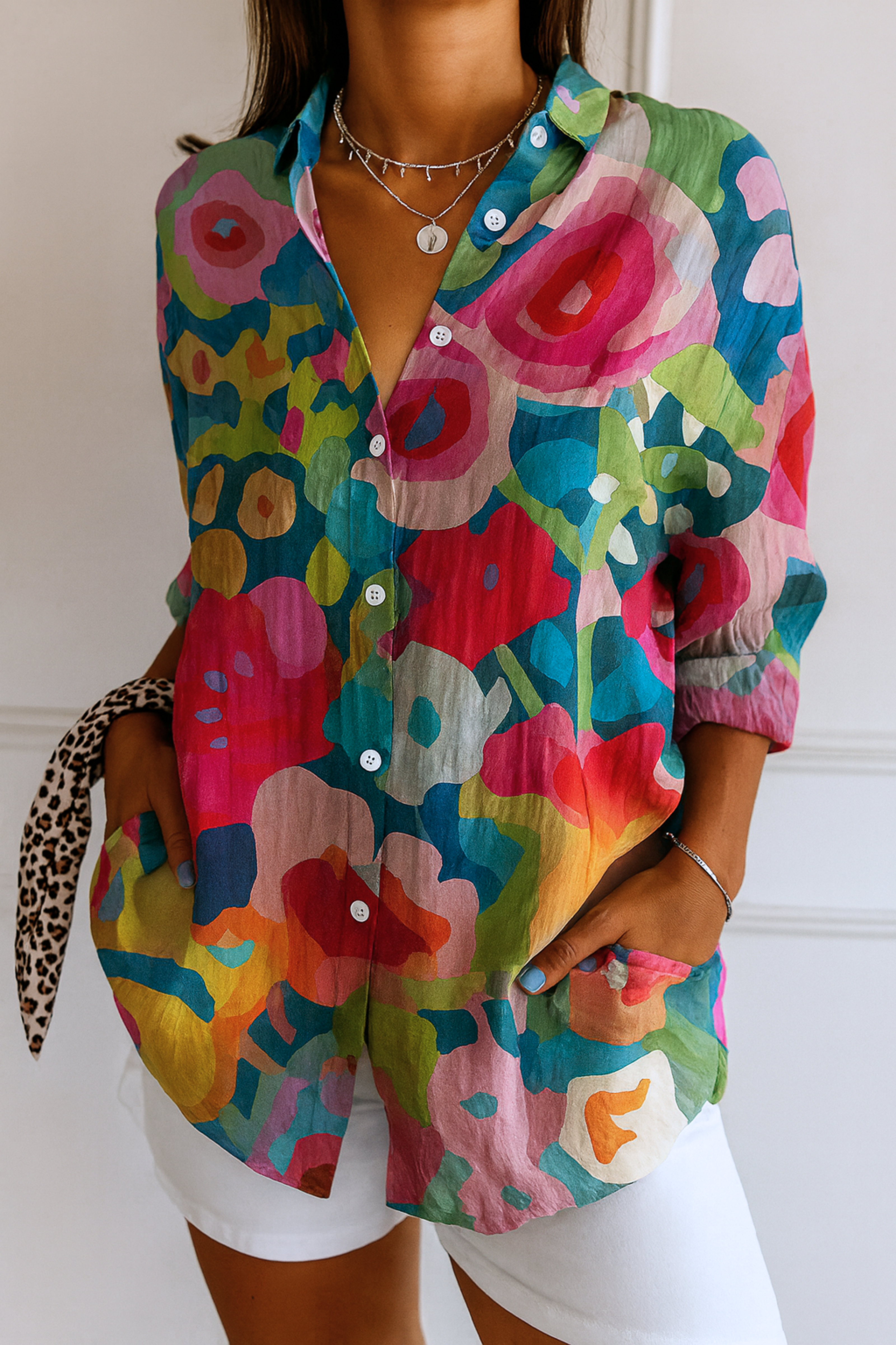 Margit | Colorful Pattern Blouse