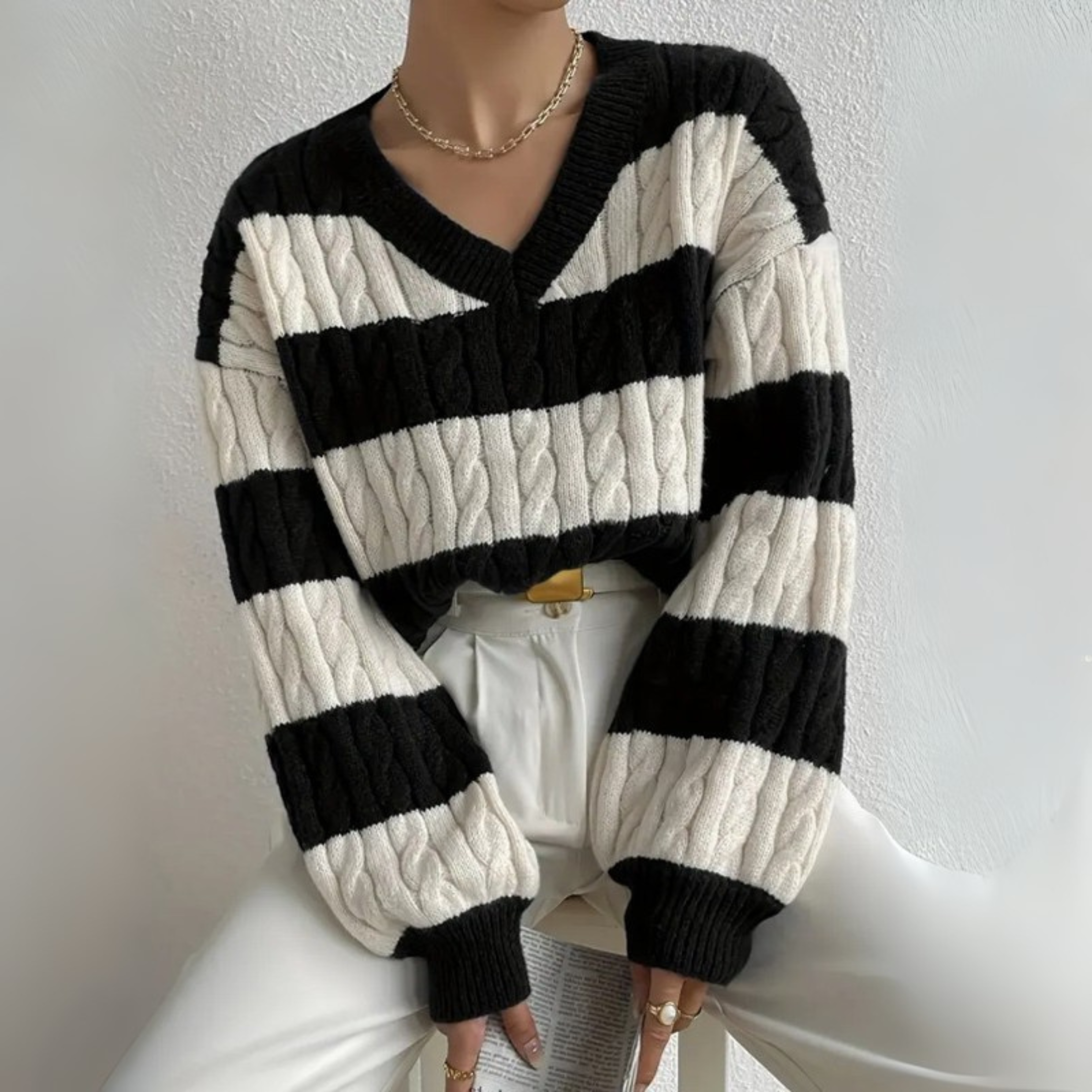 Céleste | V-Neck Long Sleeve Sweater