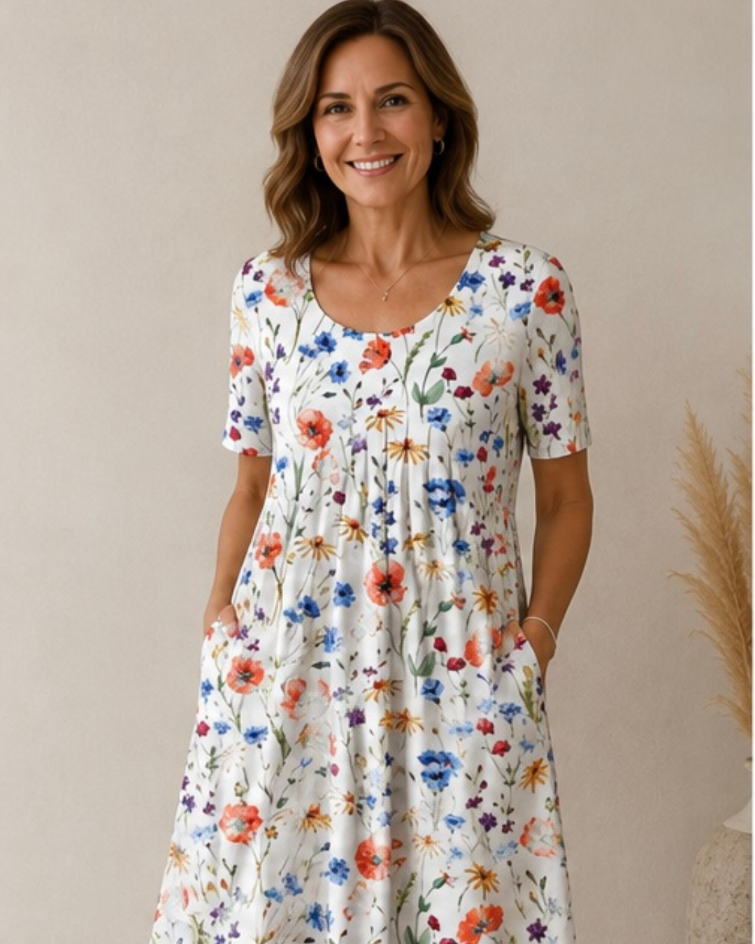 Katie | Graceful Floral Midi Dress