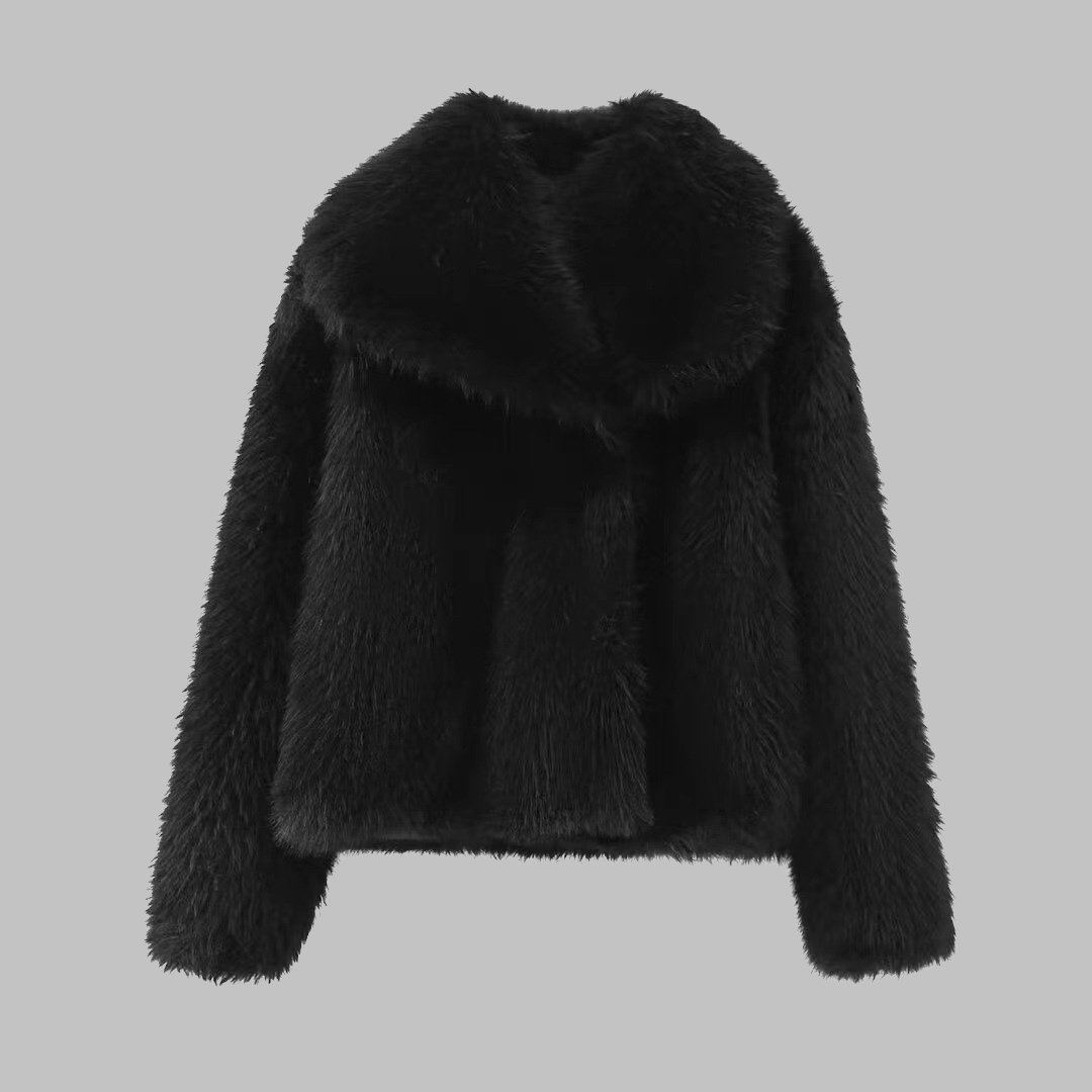 Vivienne | Collared Fuzzy Long Coat