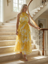 Jutta | Gathered Halter Midi Dress