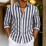 Justin | Striped Linen Vacation Shirt