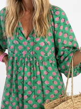Breanna | Floral Print V-Neck Midi Dress