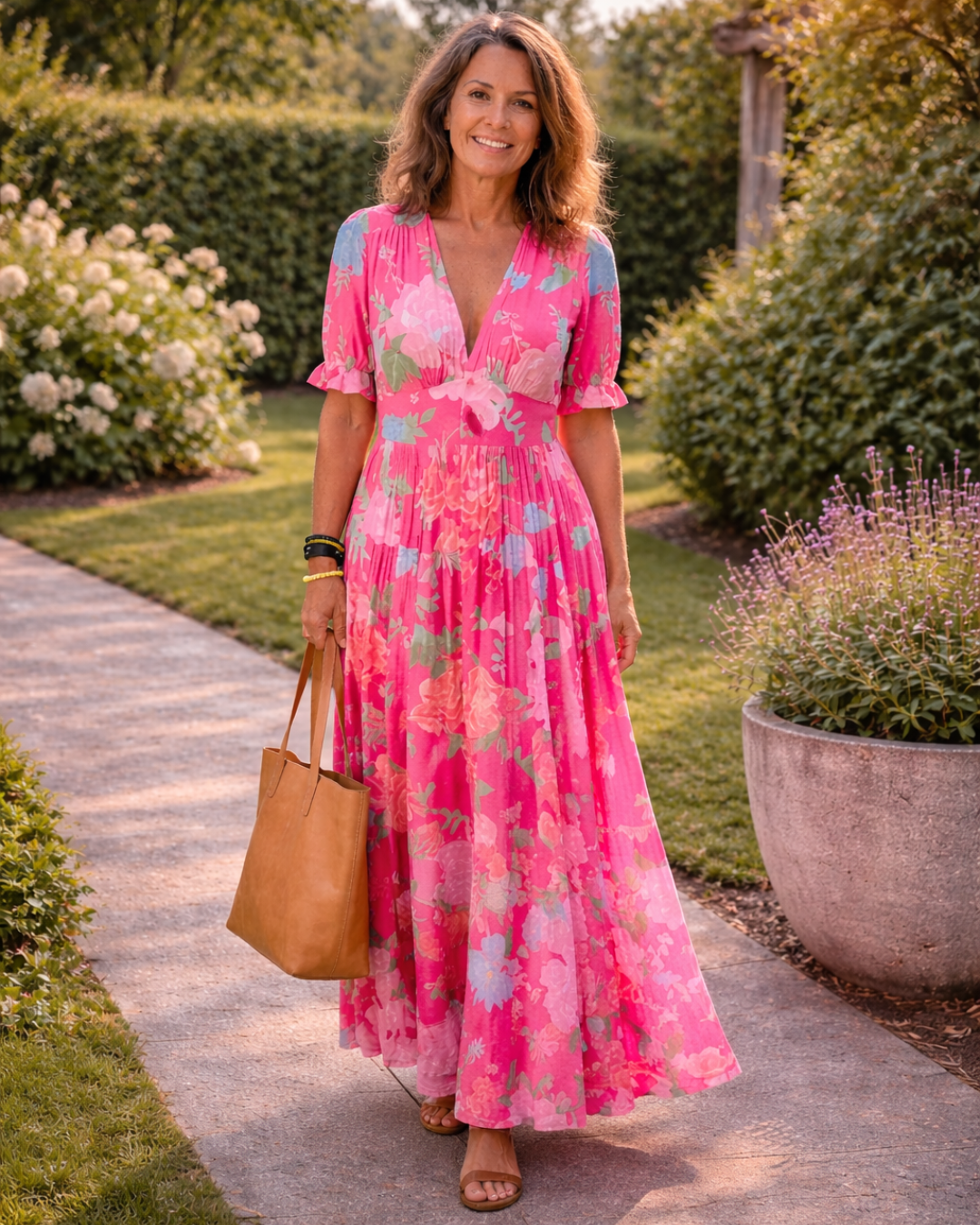 Braelynn | Sleeveless V-Neck Floral Midi Dress