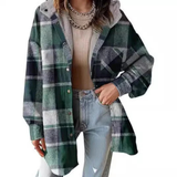 Camille | Relaxed Hooded Plaid Jacket