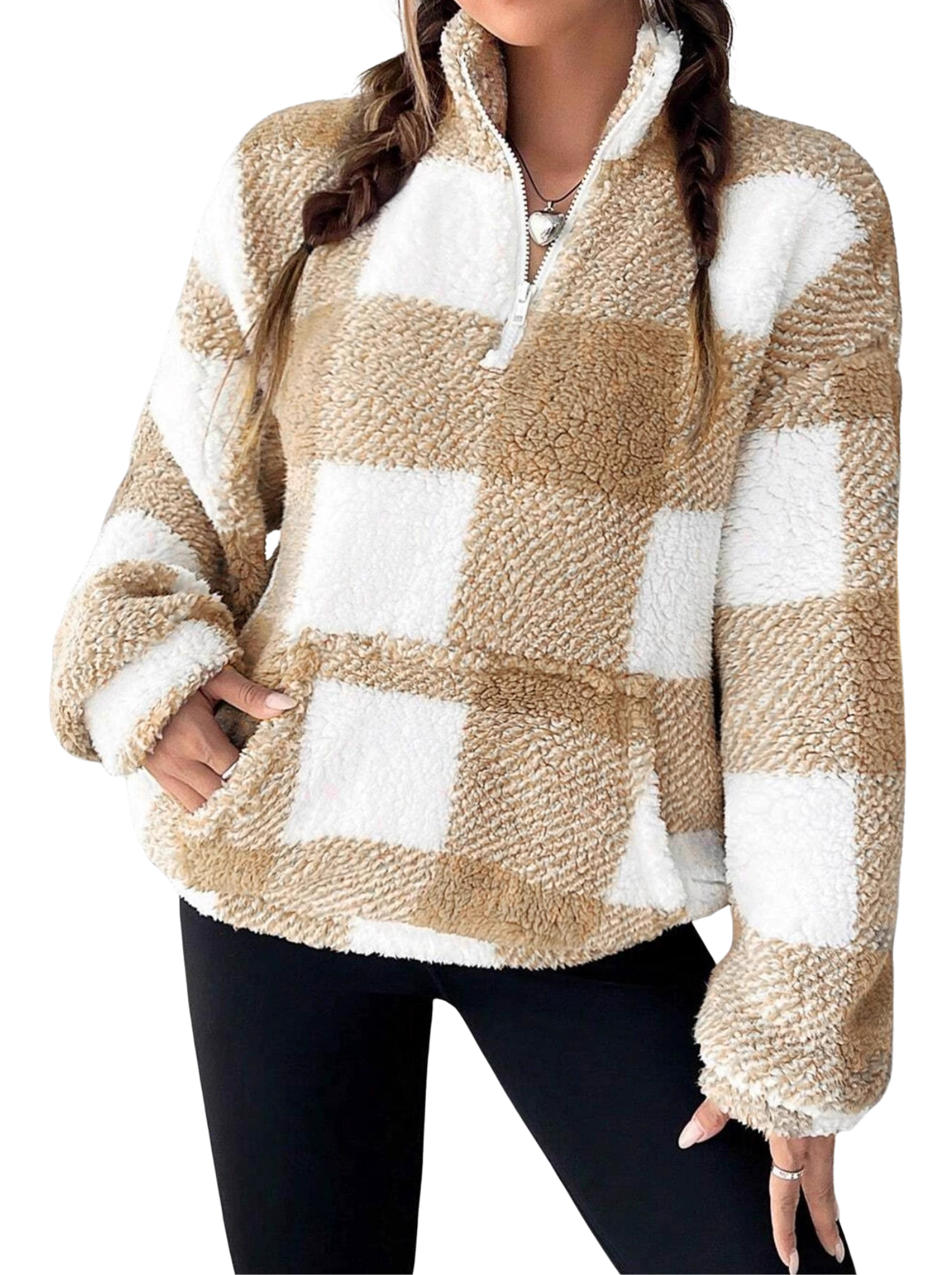 Camille | Plaid Half-Zip Cozy Pullover