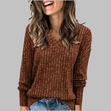 Camille | Soft V-Neck Long Sleeve Top
