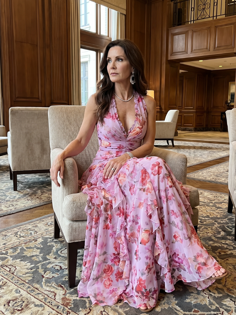 Leonora | Floral Halter Maxi Dress